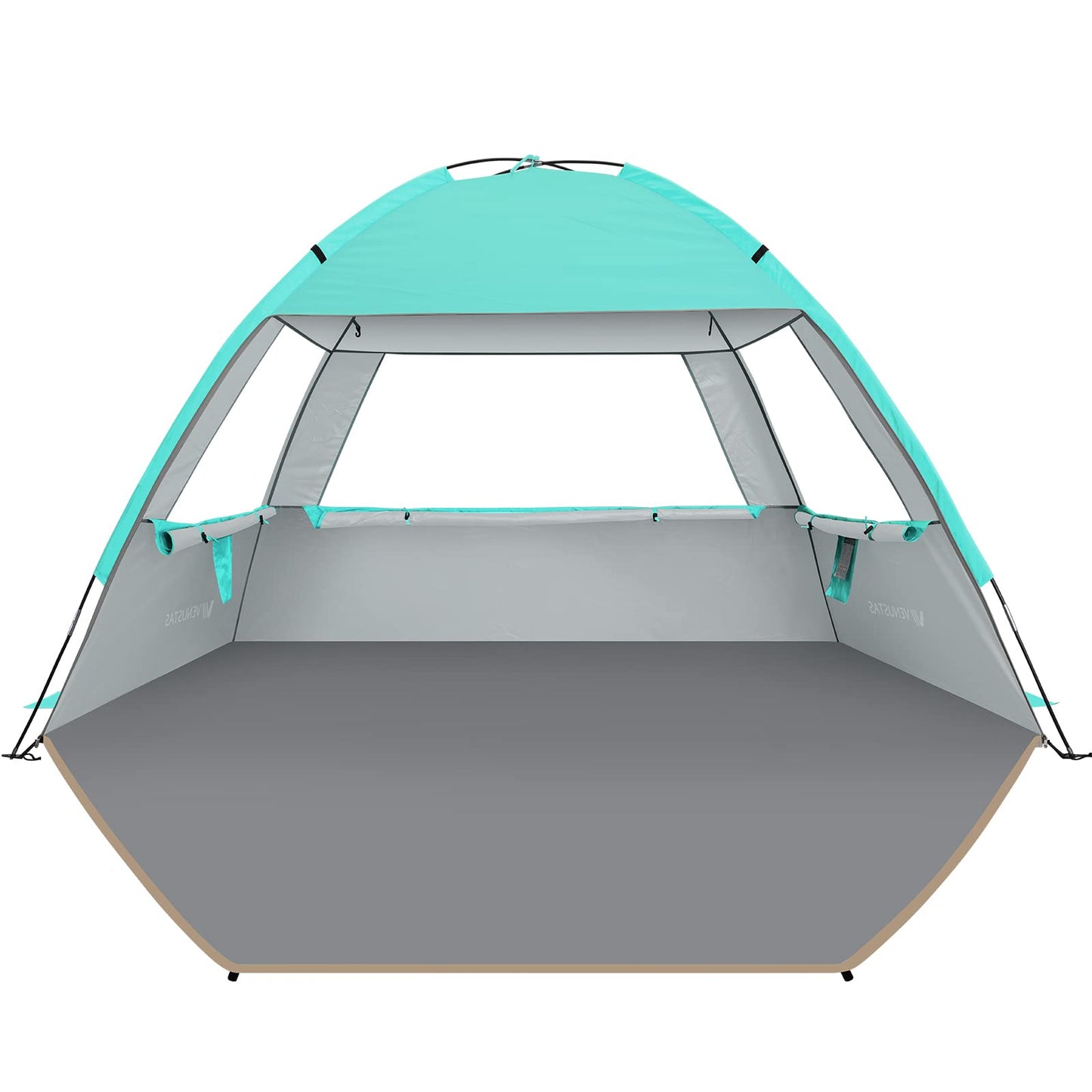 Venustas Beach Tent Sun Shelter for 3/4-5/6-7/8-10 Person, UPF 50+ UV Protection Beach Canopy, Lightweight and Easy Setup Cabana, Portable Beach Shade Tent