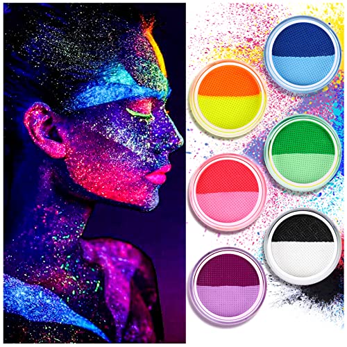 UV Glow Neon Face Paint Set - 12 Colors Water Activated