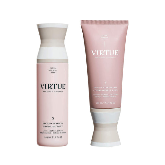 Virtue Smooth Sulfate Free Shampoo and Conditioner Set for Frizz Control for Curly Hair, Safe for All Hair Types, Color Safe