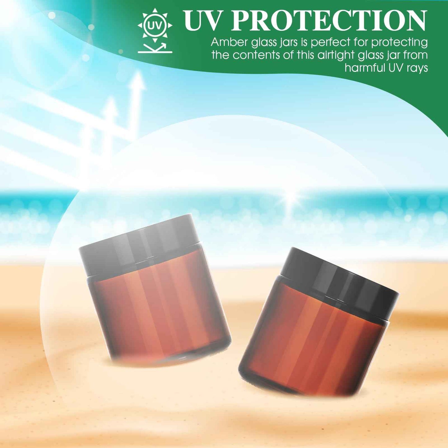 4 oz Glass Jars with Lids, 4 Pack Amber Small Glass Jars with Black Lids Leakproof Airtight Empty Cosmetic Travel Containers with Inner Liners For Lotions Body Scrub, Candle Making