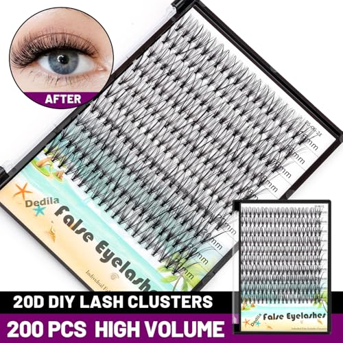 200Pcs D Curl False Eyelashes 0.07mm Mixed Length 10-20mm