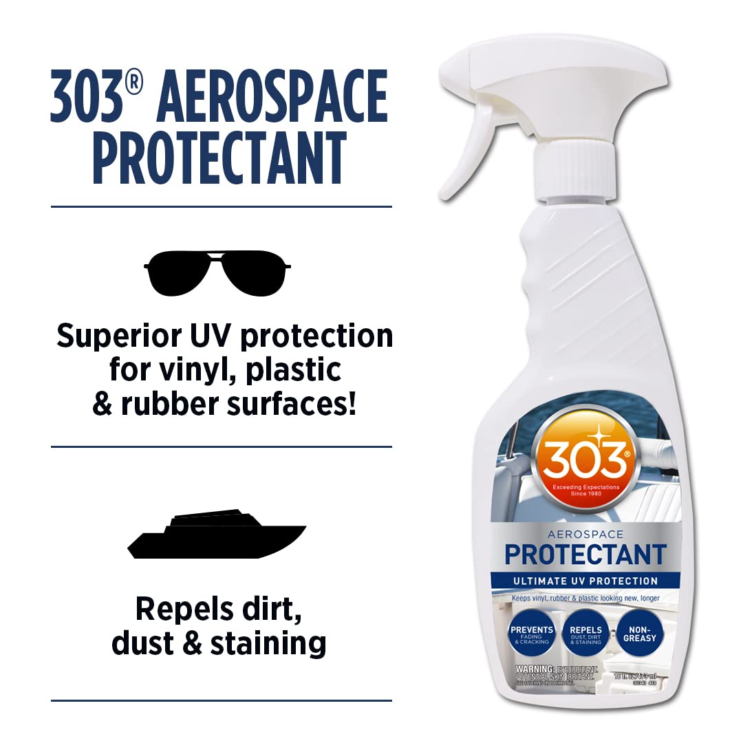 303 Marine Aerospace Protectant – UV Protection – Repels Dust, Dirt, & Staining – Smooth Matte Finish – Restores Like-New Appearance – 16 Fl Oz (Pack of 6) (30340-6PK)