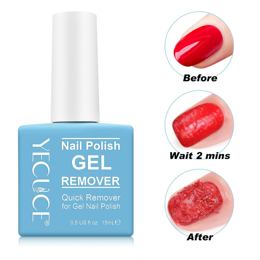 Gel Nail Polish Remover, (2pcs) Gel Polish Remover for Nails, No Need for Foil, Quick & Easy Polish Remover In 3-5 Minutes, No Need Soaking Or Wrapping-15ml