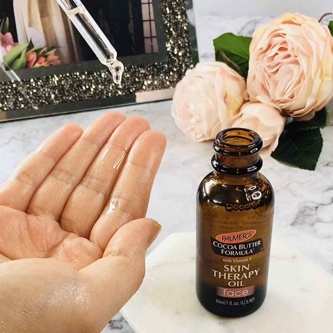 Palmer's Cocoa Butter Formula Moisturizing Skin Therapy Oil for Face with Vitamin E, C & 10 Pure Facial Oil Blend, Rosehip Fragrance (1 Ounce) and Palmer's Cocoa Butter Formula Skin Therapy Moisturizing Body Oil with Vitamin E (5.1 Ounces)