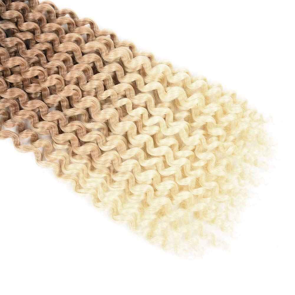 7 Packs Passion Twist Hair 22 Inch Water Wave Synthetic Curly Braids for Passion Twist Crochet Braiding Hair Long Bohemian Curly Hair (22inch, 1B/brown/honey blonde)