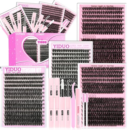 YIDUO Lash Clusters Kit 4 Styles 60D-150D Volume Extensions 10-18mm