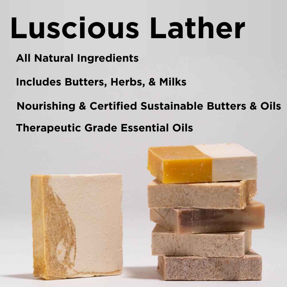 Sumbody USA Made Handmade Soap Bar (6pk) Rich Hydration Dry, Sensitive Skin, Moisturizing Soap For Face, Hands, Body Self Care Gift Set Men & Women - Goat Milk Citrus Vanilla Coconut Variety Pack