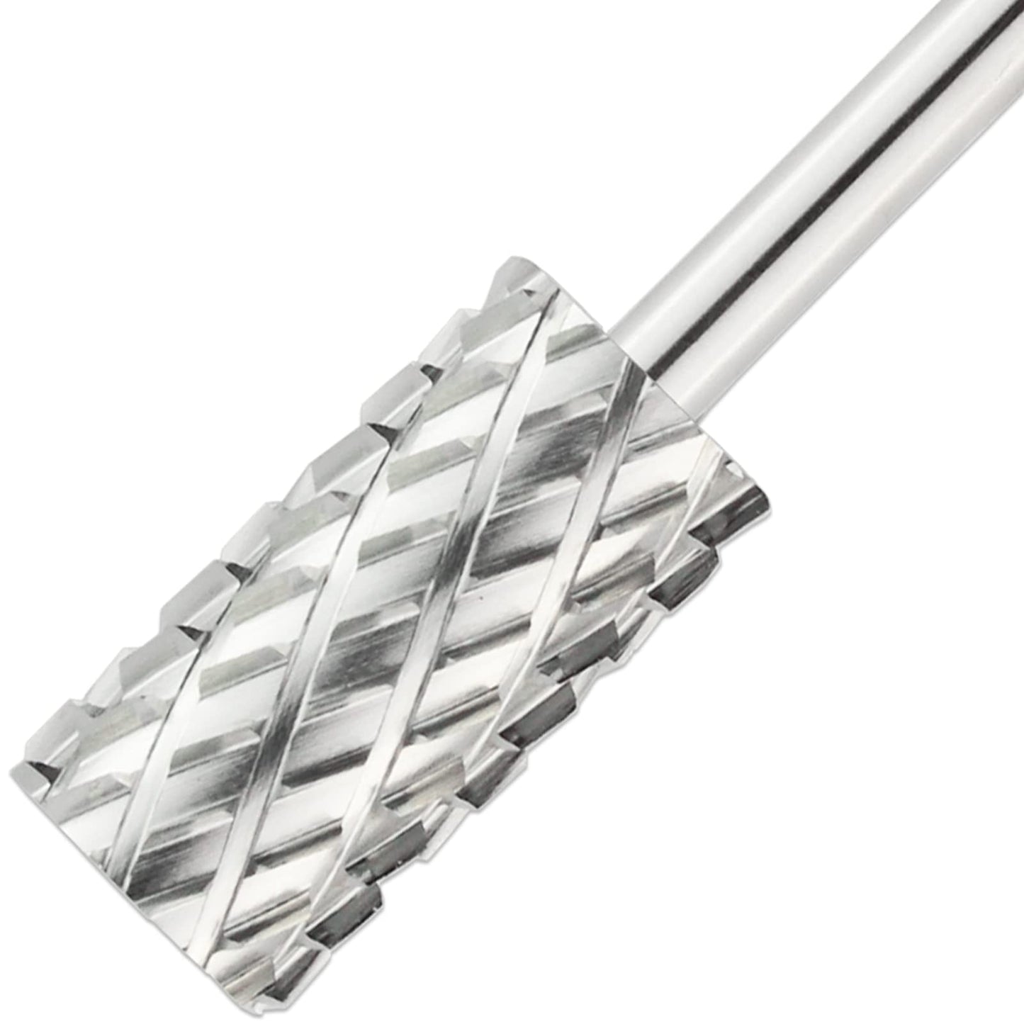 PANA Flat Top Large Barrel 3/32" Shank Size - (Silver, 4X Coarse Grit) - Fast remove Acrylic or Hard Gel Nail Drill Bit for Manicure Pedicure Salon Professional or Beginner