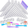 100 Pcs 3g Clear Plastic Cosmetic Jars with Lids & Spatulas