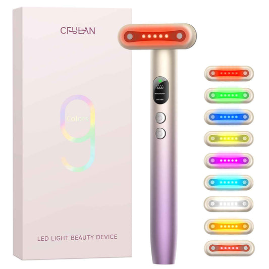 Red-Light-Therapy-for-Face,9 in 1 LED Light Therapy Eye Equipment for Skin Care, Red Light Therapy Face Massager Eye Beauty Skincare Rejuvenation Tool Microcurrent Facial Device Gift for Women at Home