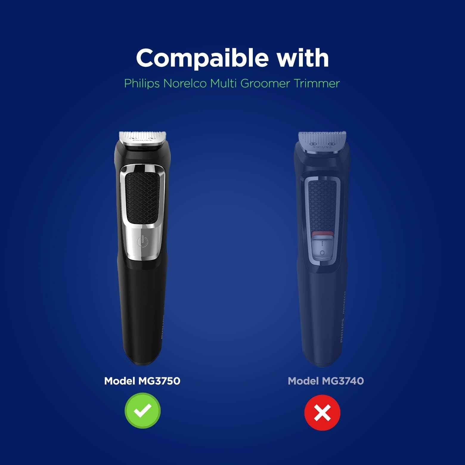 Stand Charger for Philips Norelco Multi-Groomer 3000 Trimmer Models, Free-Standing Charging Dock Base, USB Powered, LED Indicator (MG3750 Single-Pin Models Only)