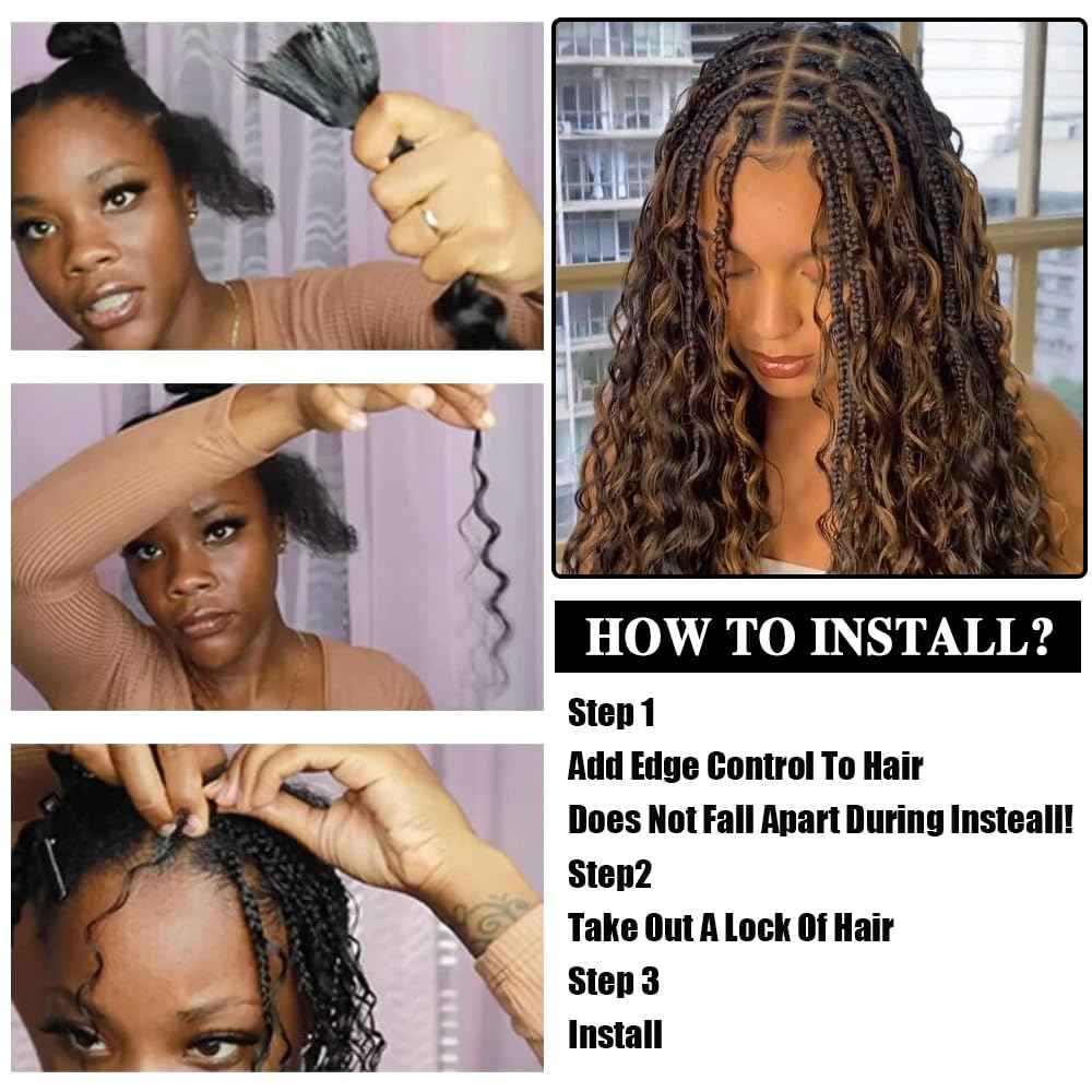 MYMYDA Human Braiding Hair for Boho Braids 14 Inch Curly Deep Wave Bulk 2 Bundles 100g 100% Unprocessed Virgin Hair Knotless Bohemian Braids Extensions Highlight Honey Blonde Color