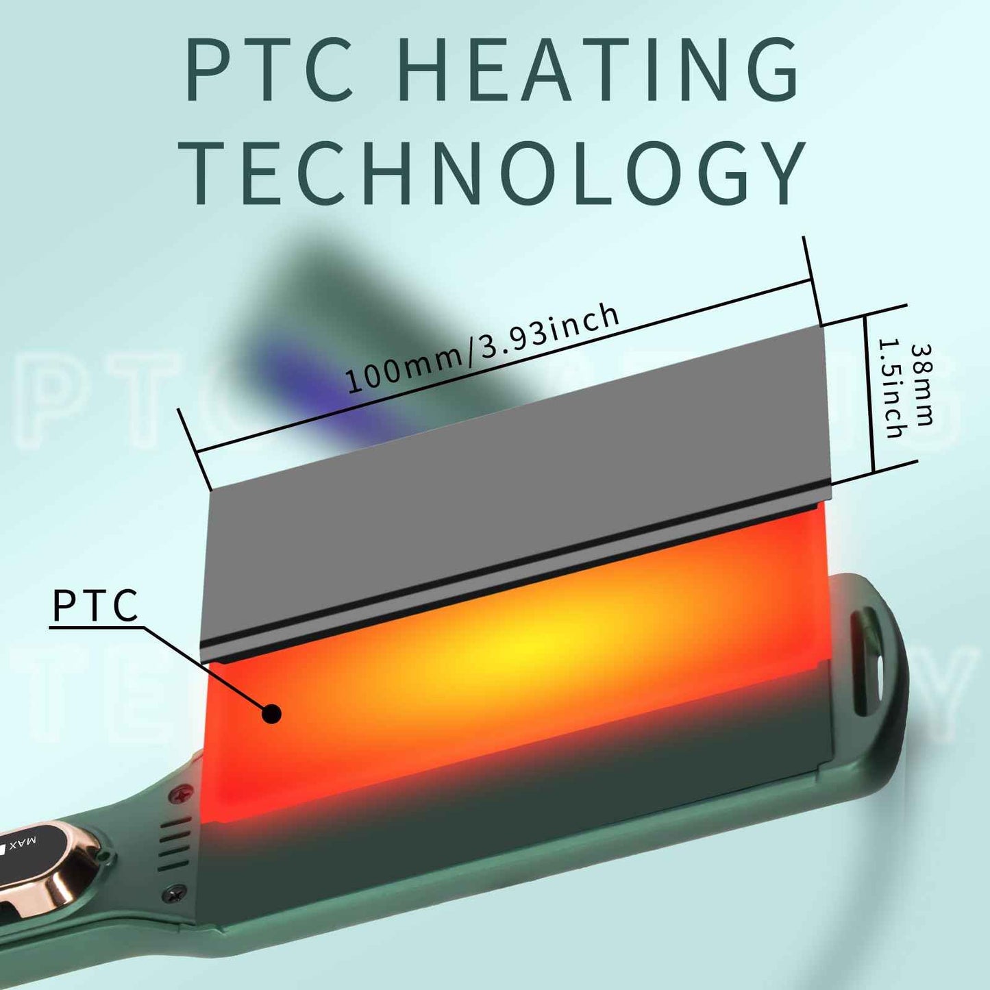 K&K Hair Straightener with LED Display Adjustable Temperature 1.5 Inch Wide Flat Iron for Thick Hair Tourmaline Titanium Dual Voltage 60min Auto Shut Off