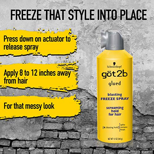 Got2B Glued Blasting Freeze Hairspray, 12 oz, Pack of 2 & Ultra Glued Invincible Styling Gel 2-6 oz Tubes + 1 Travel 1.25 oz Tube