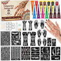 MuseLuxe 14P-10 Colors Temporary Tattoo Kit with 20 Stencil Sheets & Accessories