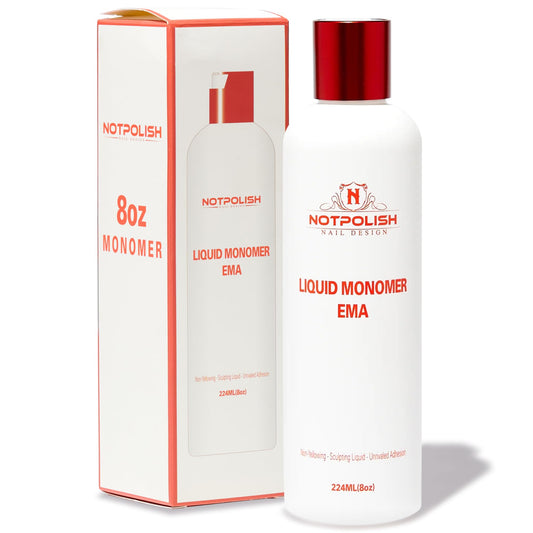 Notpolish Liquid Monomer for Acrylic Nails – Professional Monomer Acrylic Nail Liquid, Low Odor, No MMA – No Discoloration, EMA-Based Formula – Manicure and Pedicure Supplies, Made in USA, 8 oz