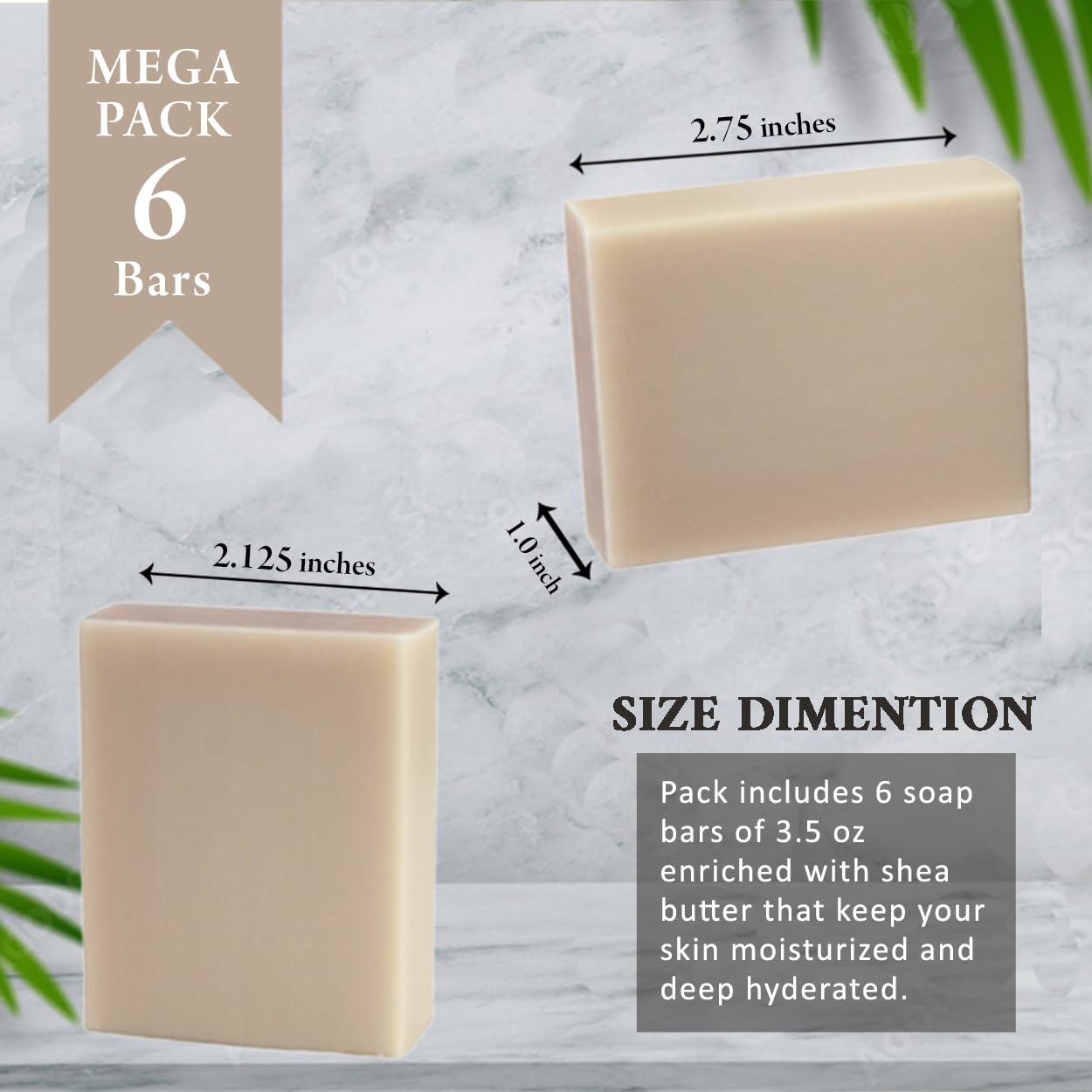 Simple Scents Australia Cocoa Butter Scented Natural Soap Bars (6 Bars), 3.5oz Moisturizing French Triple Milled Soap Bars Enriched with Shea Butter - Pure Plant Oil Bath & Body Soap Bars