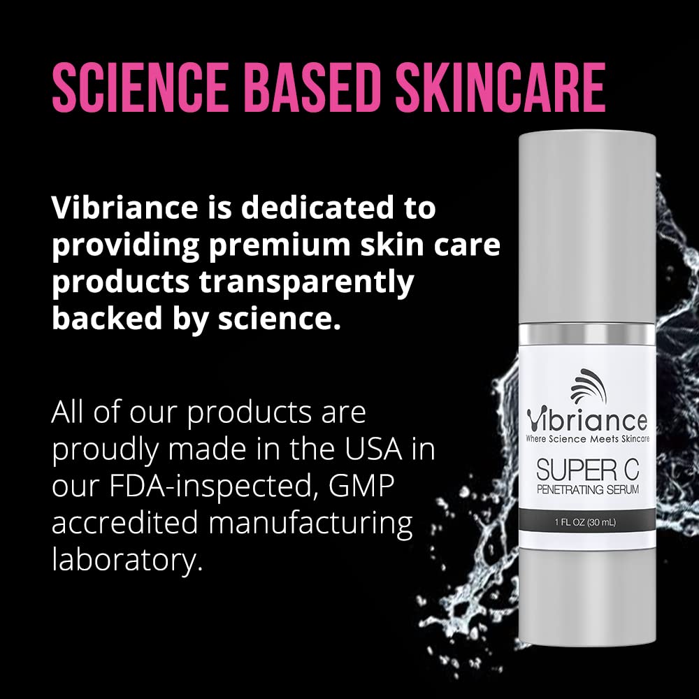 Vibriance Super C Serum for Mature Skin, Made in USA, All-In-One Formula Hydrates, Firms, Lifts, Smooths, Targets Age Spots, Wrinkles, Vitamin C Serum; 1 fl oz - Pack of 3