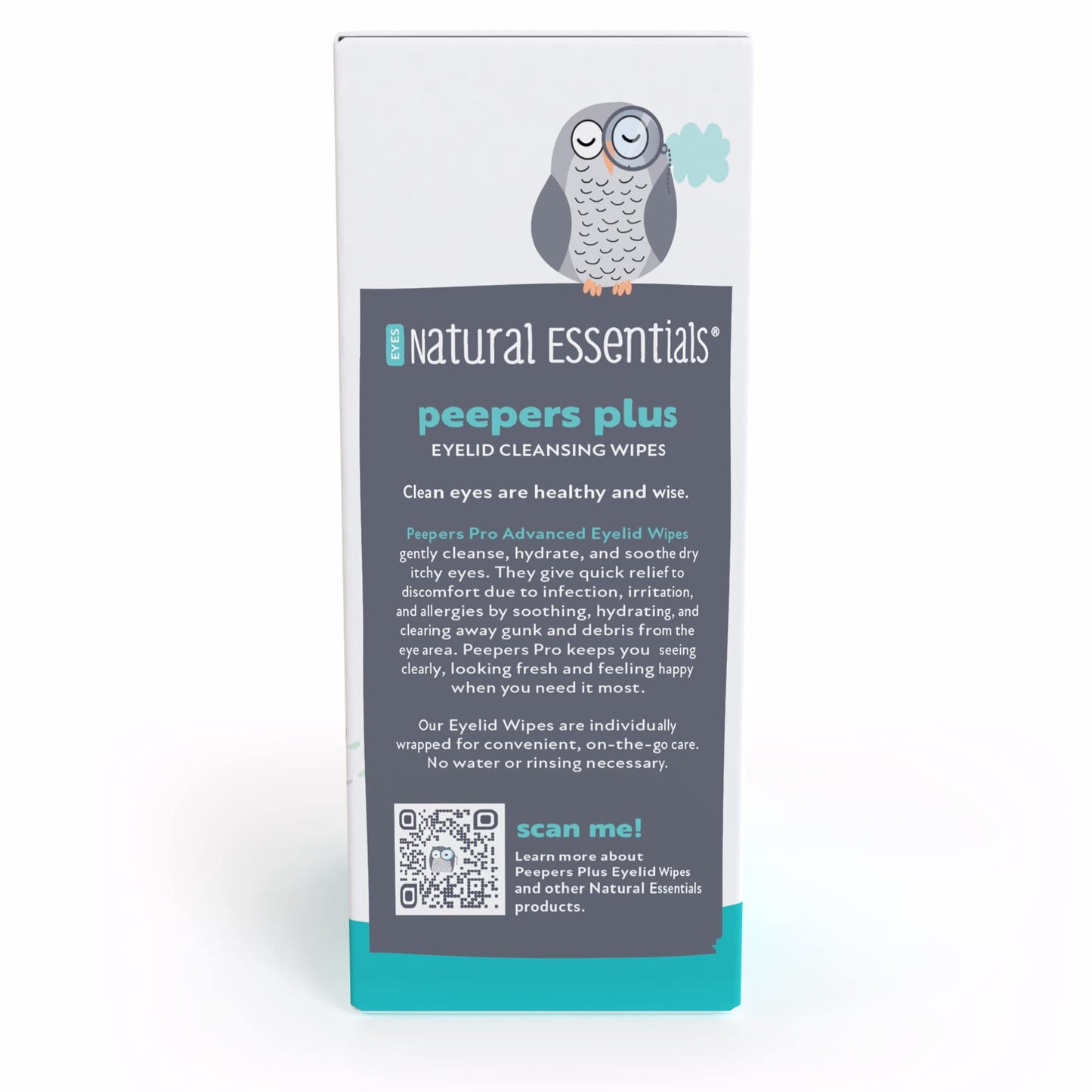 Natural Essentials Peepers Plus Eyelid Wipes, Preservative-Free & Rinse-Free Eye Wipes for Daily Use, Hydrating & Moisturizing Hyaluronic Acid & Tea Tree Oil Soothes Allergy Dry Eyes, 30 Count (2pk)