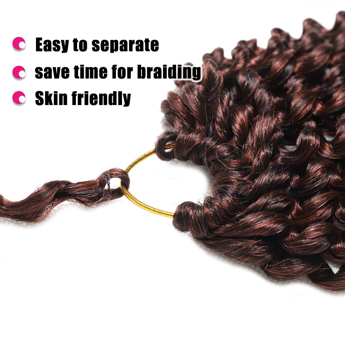 Passion Twist Hair 18Inch Water Wave Crochet Hair 6 Packs Passion Twist Crochet Hair (18inch, T350#）