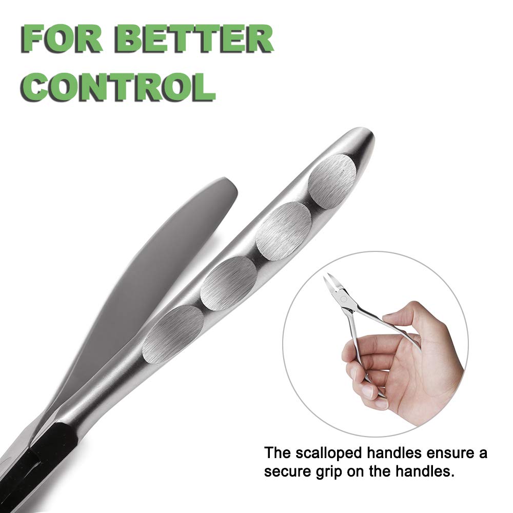 Toenail Clippers, BEZOX Nail Clippers for Thick or Ingrown Toenails - Stainless Steel Long Handle Toenail Cutters