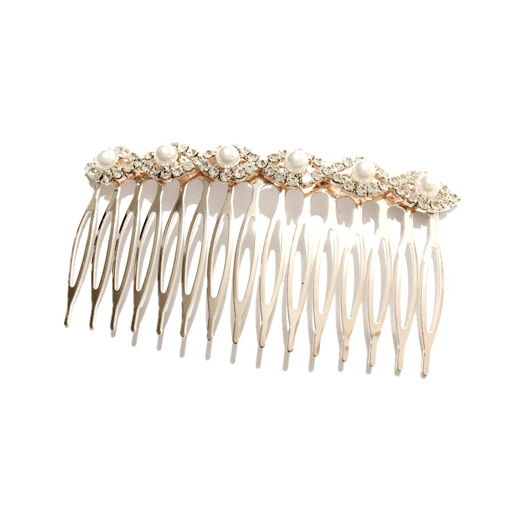 2018-2020 The most popular fashion Bridal hair accessories rhinestone pearl alloy hair comb wedding hairpin (08)