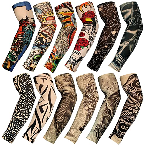 Temporary Tattoo Sleeves for Men & Women, 12-Piece Set