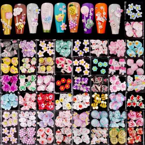 250pc 3D Nail Charms Set - Diverse Shapes & Colors for Acrylic Nails & DIY Crafts (#2)
