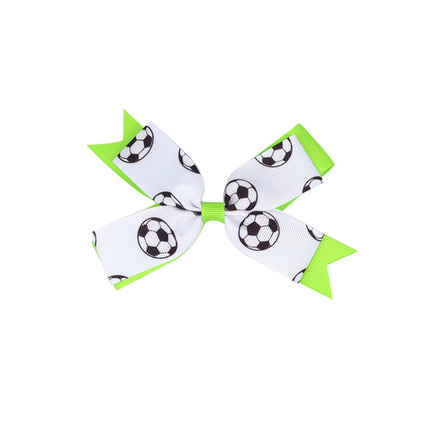 Soccer Ribbon Bow Hair Clips soccer bows Hair Accessories for girls Womens headdress.(FJ35) (Light green)