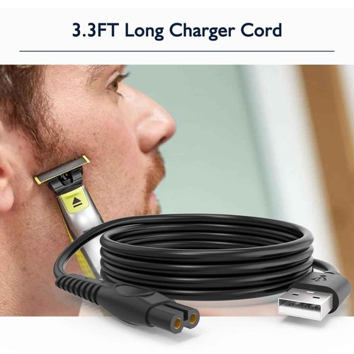 5V Charger Cord Compatible with Philips One Blade QP2724 Charging Cable for Phillips Norelco Oneblade 360, QP1924, QP2834, MG5910, Shaver 3600, 3900, Beard Trimmer Power Cord Replacement 2Pcs