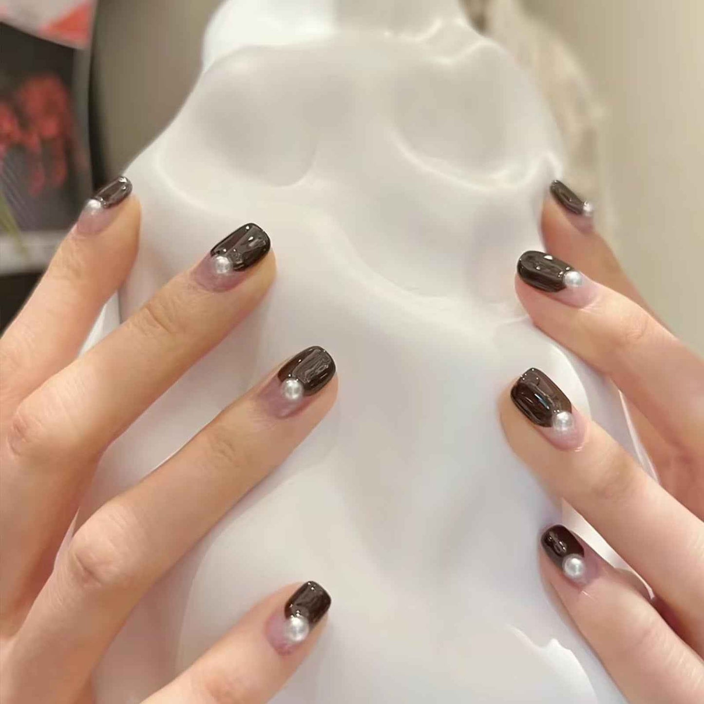 1 Box Gold Caviar Beads for Nails Charms Half Round Pearl Nail Charms Nail Jewels for Nail Art Kit,Small Stainless Steel Bead White Pearl Bead Flat Back Pearls for Crafting Charms for Nails Design