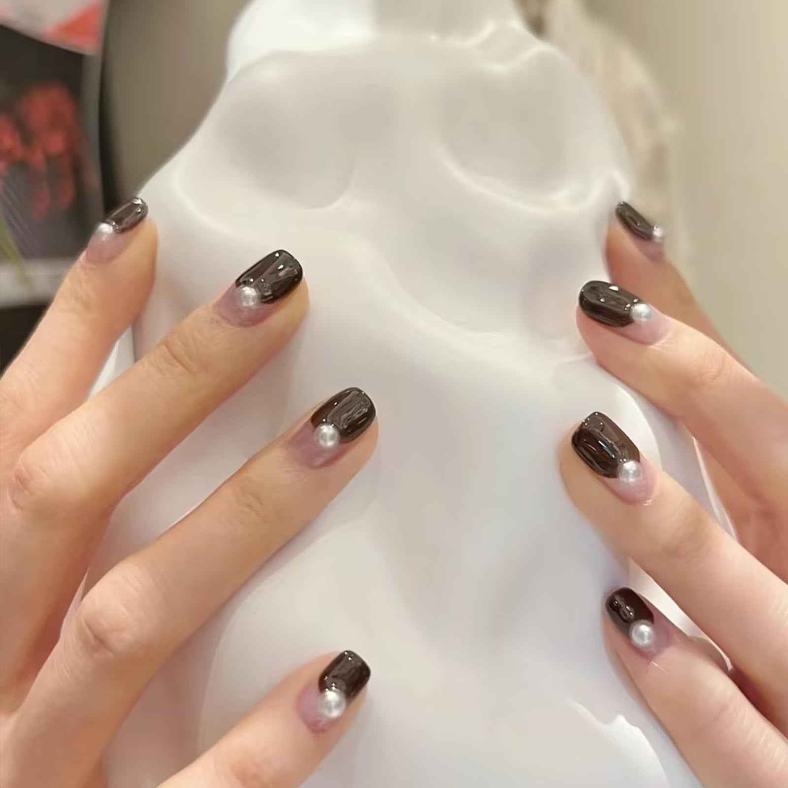 1 Box Gold Caviar Beads for Nails Charms Half Round Pearl Nail Charms Nail Jewels for Nail Art Kit,Small Stainless Steel Bead White Pearl Bead Flat Back Pearls for Crafting Charms for Nails Design