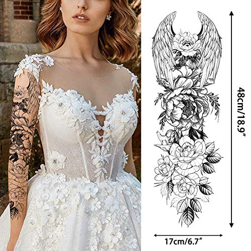 Aresvns Beautiful Spring Temporary Tattoo for Women and Girls (L19¡°xW7¡±),Full Arm Fake Tattoos Flowers for BBQ Pool Beach Party,Waterproof Temporary Tattoo Sleeves Christmas Gift