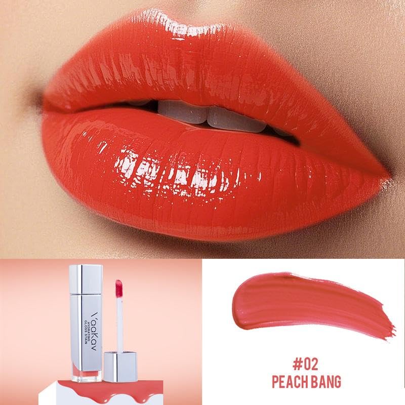 Glossy Lip Stain - Hydrating Tinted Lip Oil with Long-Lasting Color