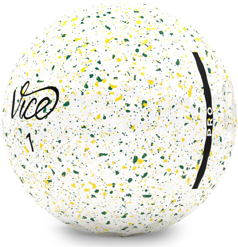 VICE Pro Golf Balls, Green and Yellow Drip