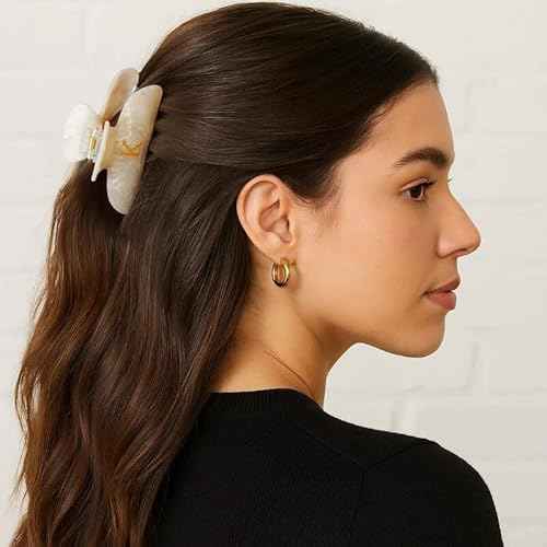 Acrylic Letter Hair Clips for Women Girl - Monogram Hair Claw Alphabet Large Hair Clip, Fashion Glitter Claw Clips Elegant And Durable Hair Accessory Teen Girl Gifts, Letter F