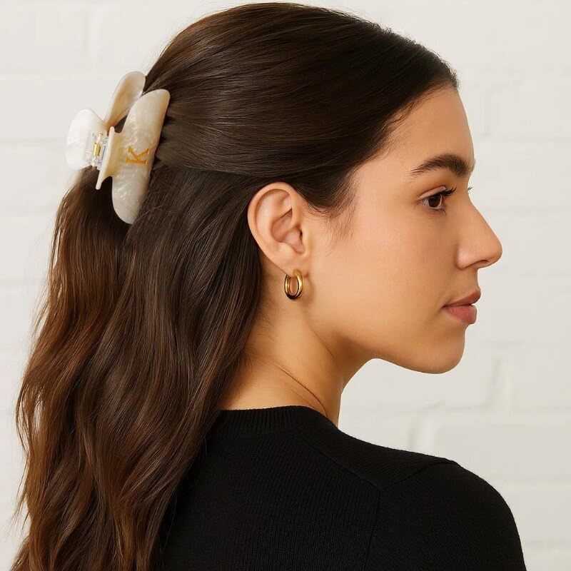Letter A Hair Claw Clip - Monogram Glitter Clip