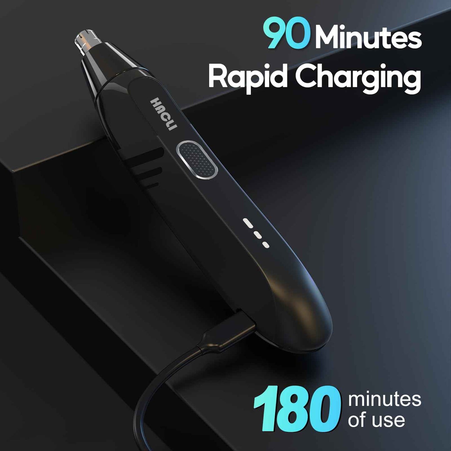 HACLI Nose Hair Trimmer for Men Women - Electric Nose Hair Clipper with Replaceable Stainless Steel Blade, Powerful 8000RPM Motor, Wet/Dry Use, Travel Lock, Portable Design USB Rechargeable