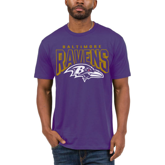 Junk Food Clothing x NFL - Baltimore Ravens - Bold Logo - Unisex Adult Short Sleeve Fan T-Shirt for Men and Women - Size Medium