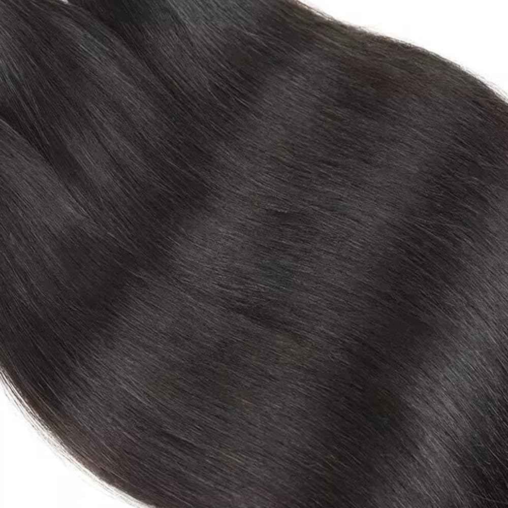 Straight Bundles Human Hair Natural Black Straight Hair Bundles Brazilian Virgin Remy Hair Extensions 12 14 16 Inch Soft And Healthy Double Weft 3 Bundles Hair Weave