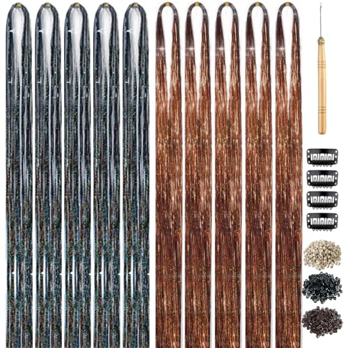 Hair Tinsel Kit 20 Colors 4650 Strands with Tools