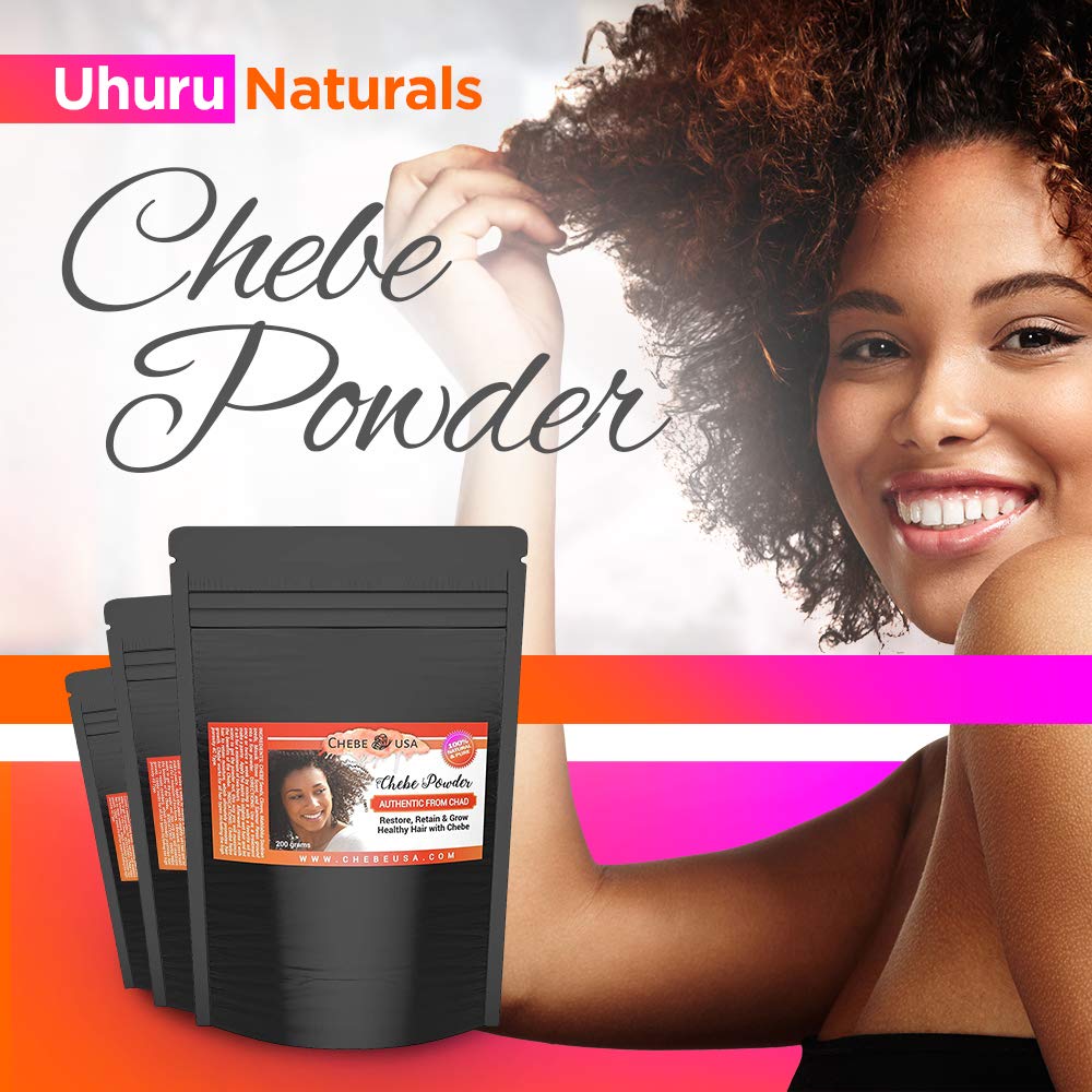 Uhuru Naturals Chebe Powder (20g) - Dye-Free African Hair Mask with Lavender for Enhanced Growth, Strength, and Moisture for Men & Women