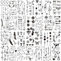 28 Sheets Minimalist Line Art Temporary Tattoos, Black