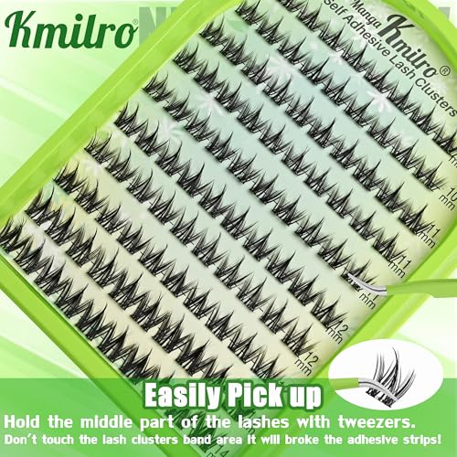 Self Adhesive Lash Clusters 10-14mm Manga Eyelashes No Glue