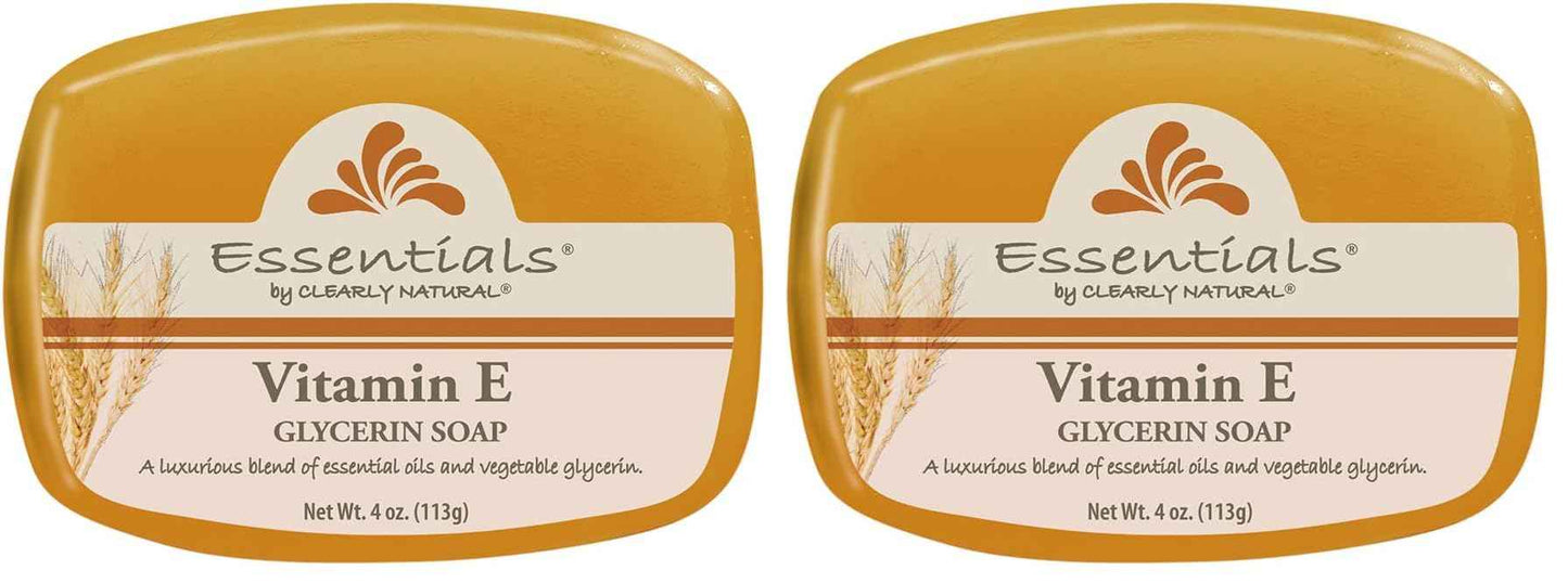 Clearly Natural Essentials Glycerin Bar Soap, Vitamin E, 4-Ounce, Pack of 24 - CASE