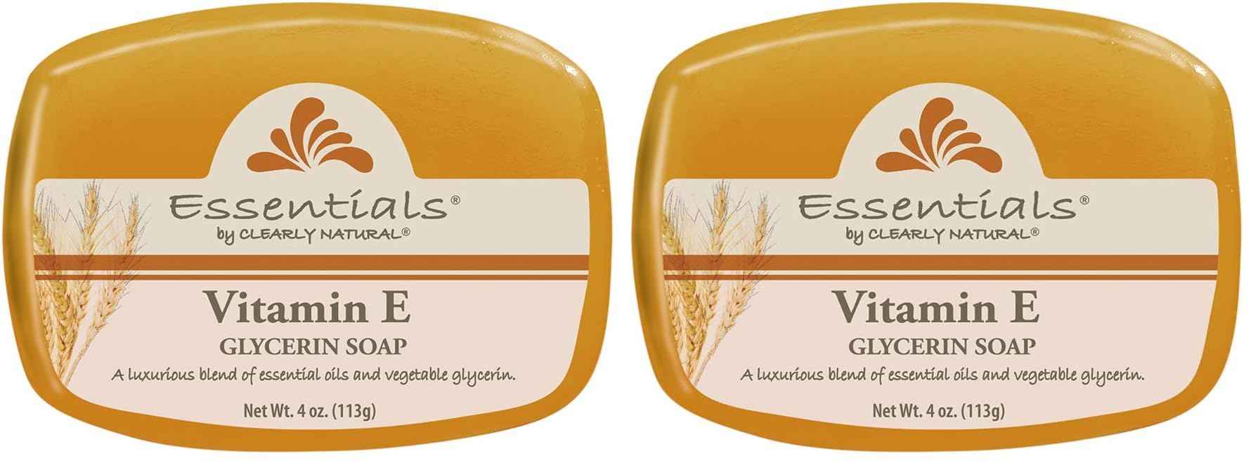 Clearly Natural Essentials Glycerin Bar Soap, Vitamin E, 4-Ounce, Pack of 24 - CASE