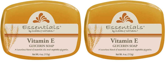 Clearly Natural Essentials Glycerin Bar Soap, Vitamin E, 4-Ounce, Pack of 24 - CASE