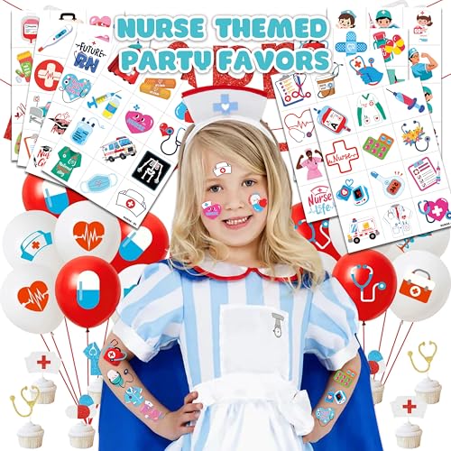 96 Nurse Themed Temporary Tattoos for Kids Party Favors