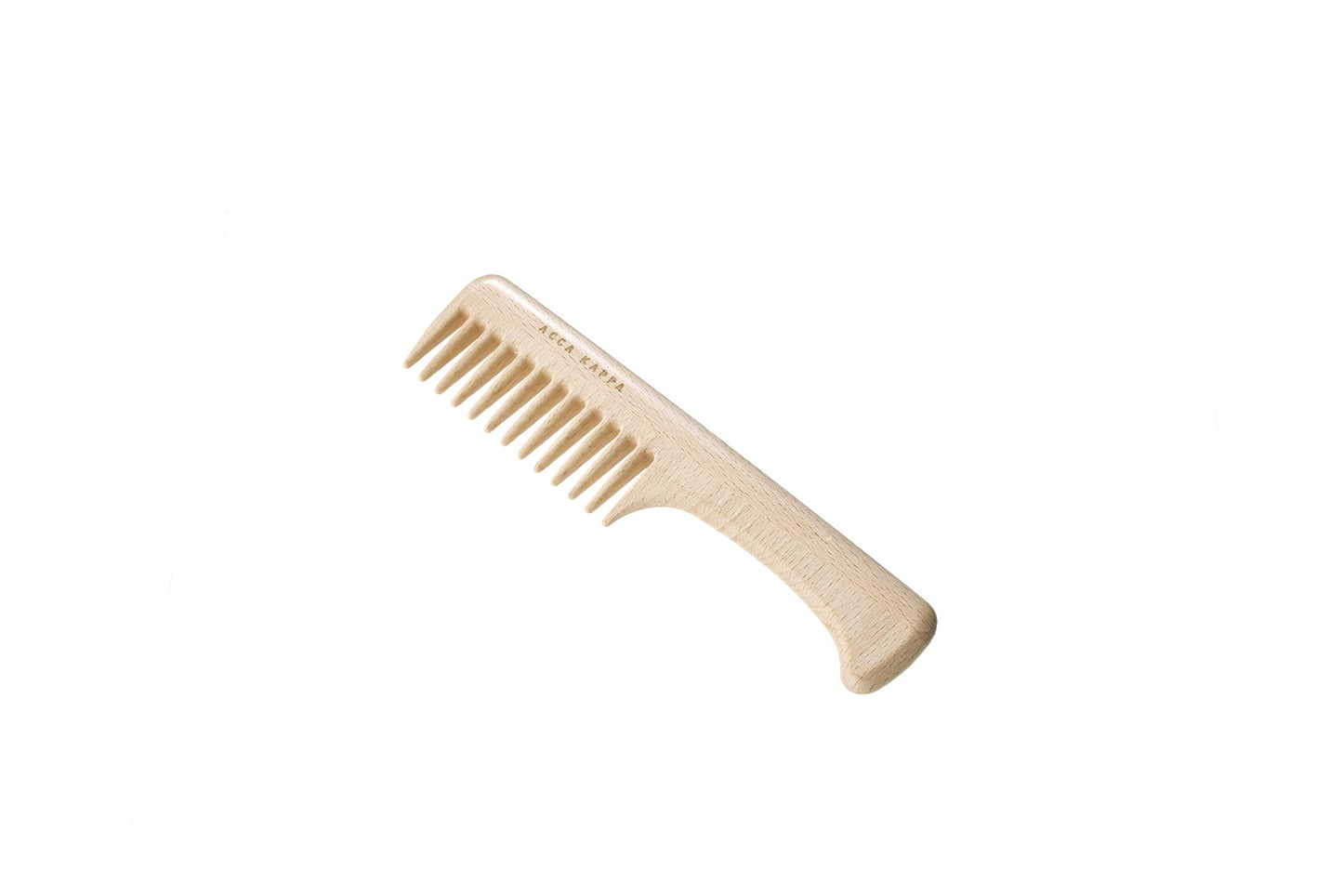 Acca Kappa Beech Wood Coarse Tooth Comb with Handle