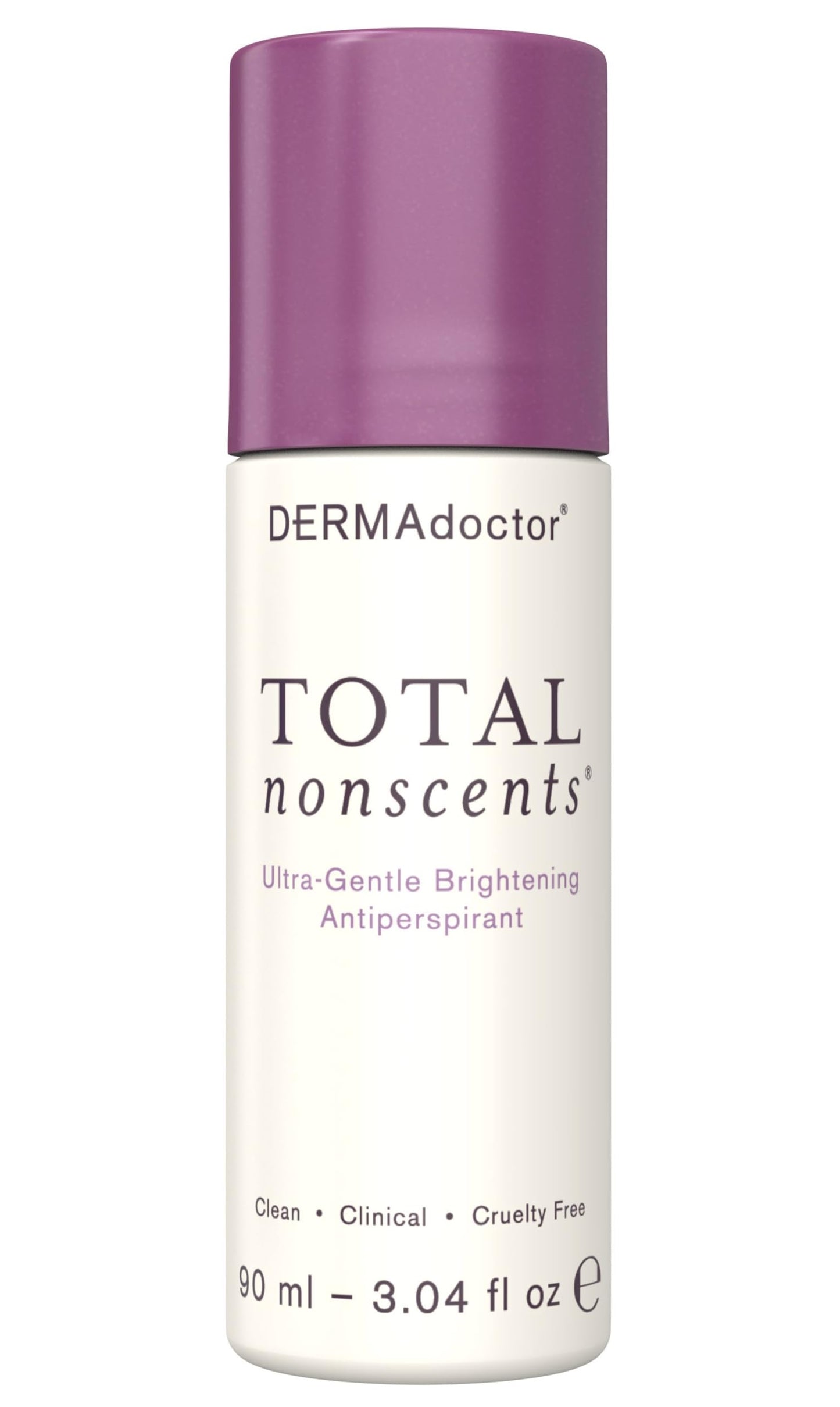 DERMAdoctor Total NonScents Ultra-Gentle Illuminator Antiperspirant Sensitive Skin. Unscented, Clinical Strength Antiperspirant for Men & Women; Hypoallergenic Roll On Deodorant - 3 oz